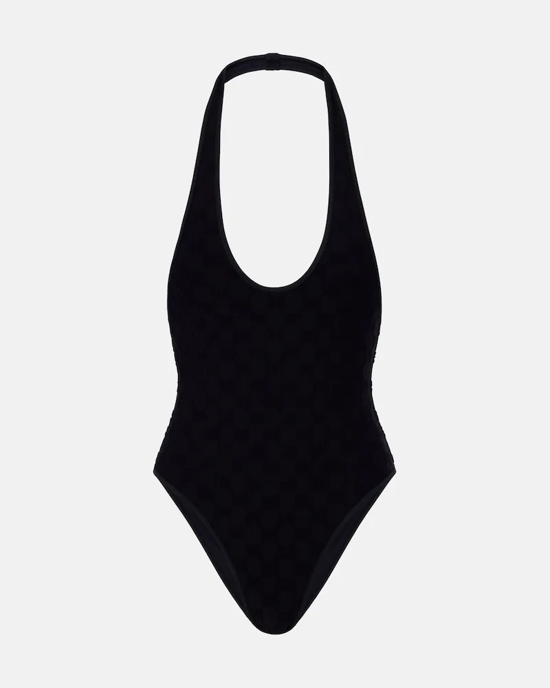 Gucci Costume intero in jersey con spugna GG Nero