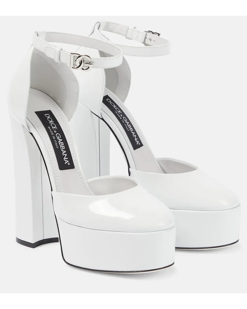 Dolce & Gabbana Pumps Sharon in vernice con plateau Bianco
