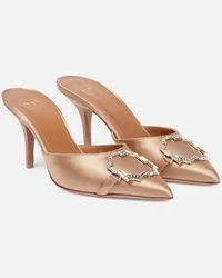 Malone Souliers Mules Missy 85 in raso con decorazioni Marrone