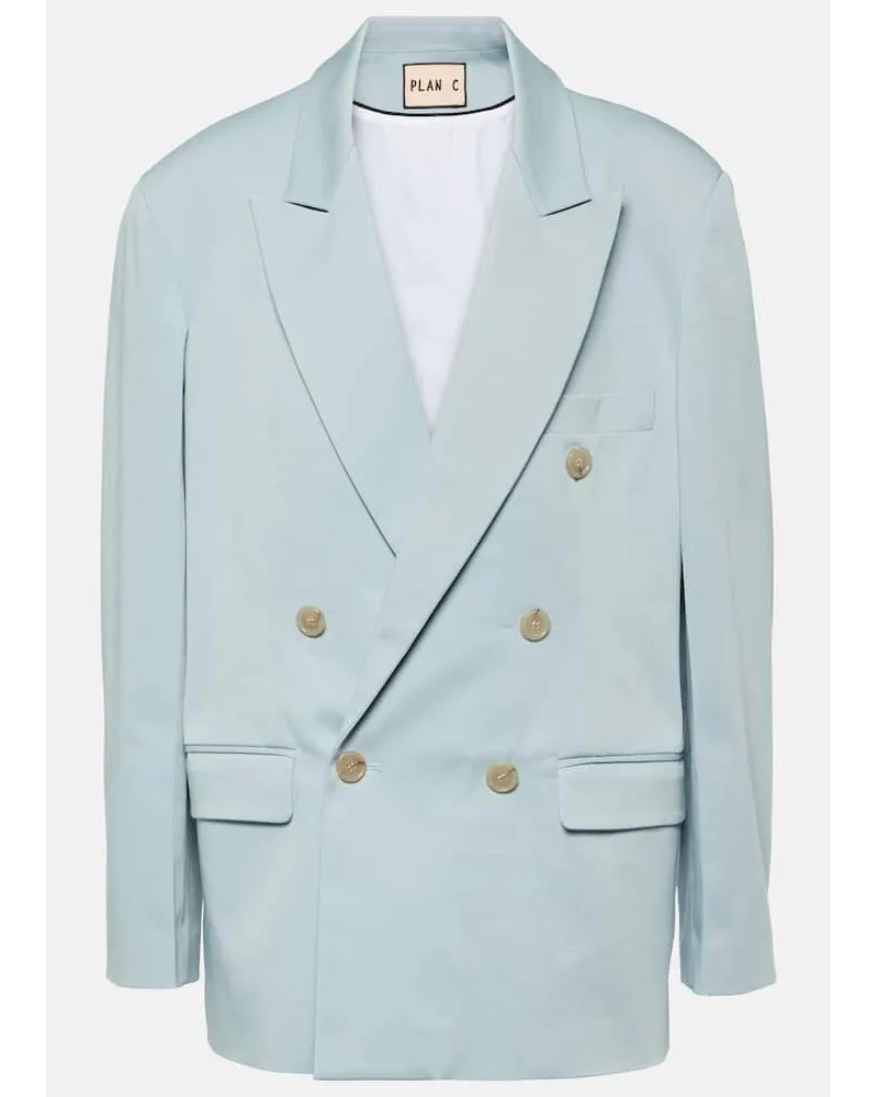 PLAN C Blazer oversize in misto cotone Blu