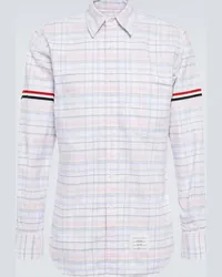 Thom Browne Camicia in popeline di cotone a quadri Multicolore