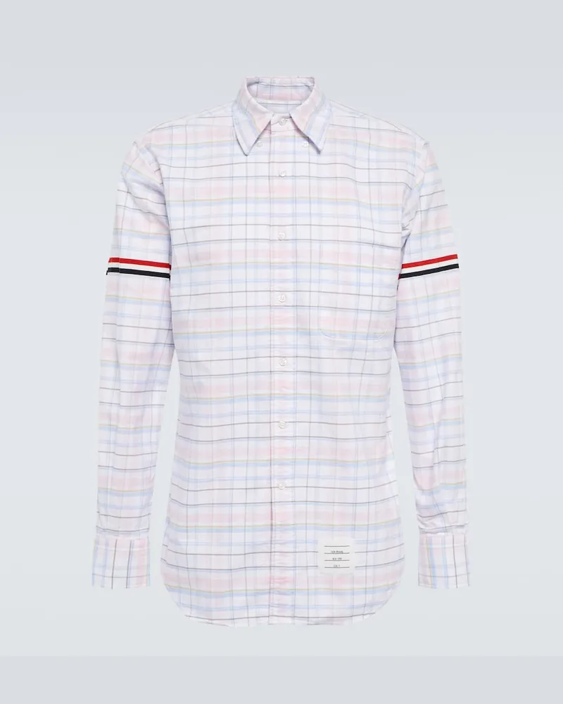 Thom Browne Camicia in popeline di cotone a quadri Multicolore