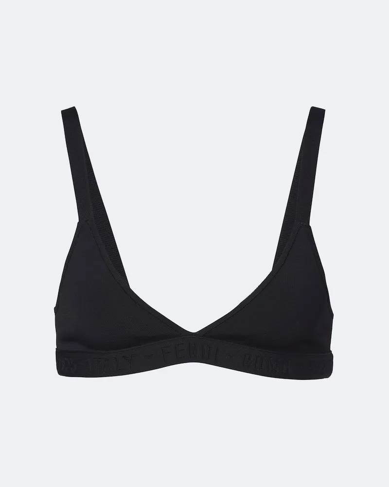 Fendi Bralette a triangolo con logo Nero