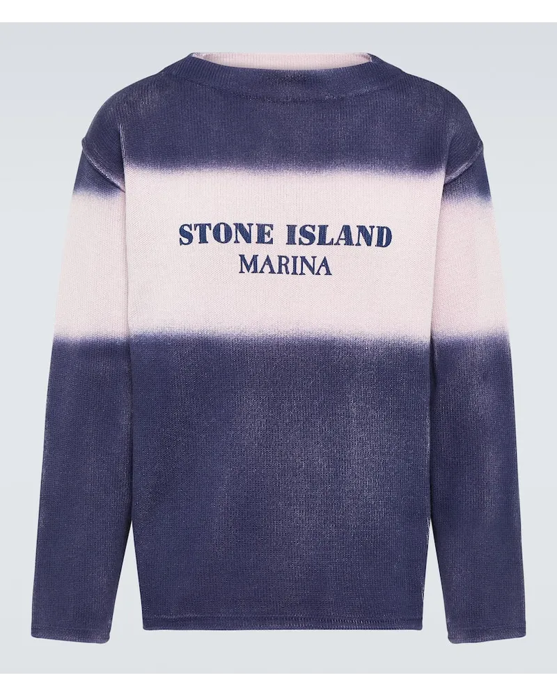 Stone Island Marina - Pullover in cotone con logo Blu