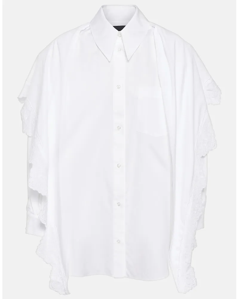 Simone Rocha Camicia in cotone con ricamo Bianco