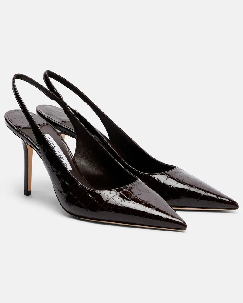Jimmy Choo Pumps slingback Love in pelle stampata Borgogna