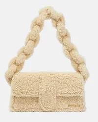 Jacquemus Borsa a spalla Le Bambidou in shearling Neutro