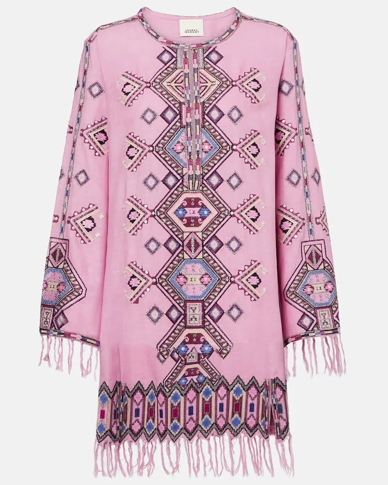 Isabel Marant Miniabito Zayana in seta con paillettes Rosa