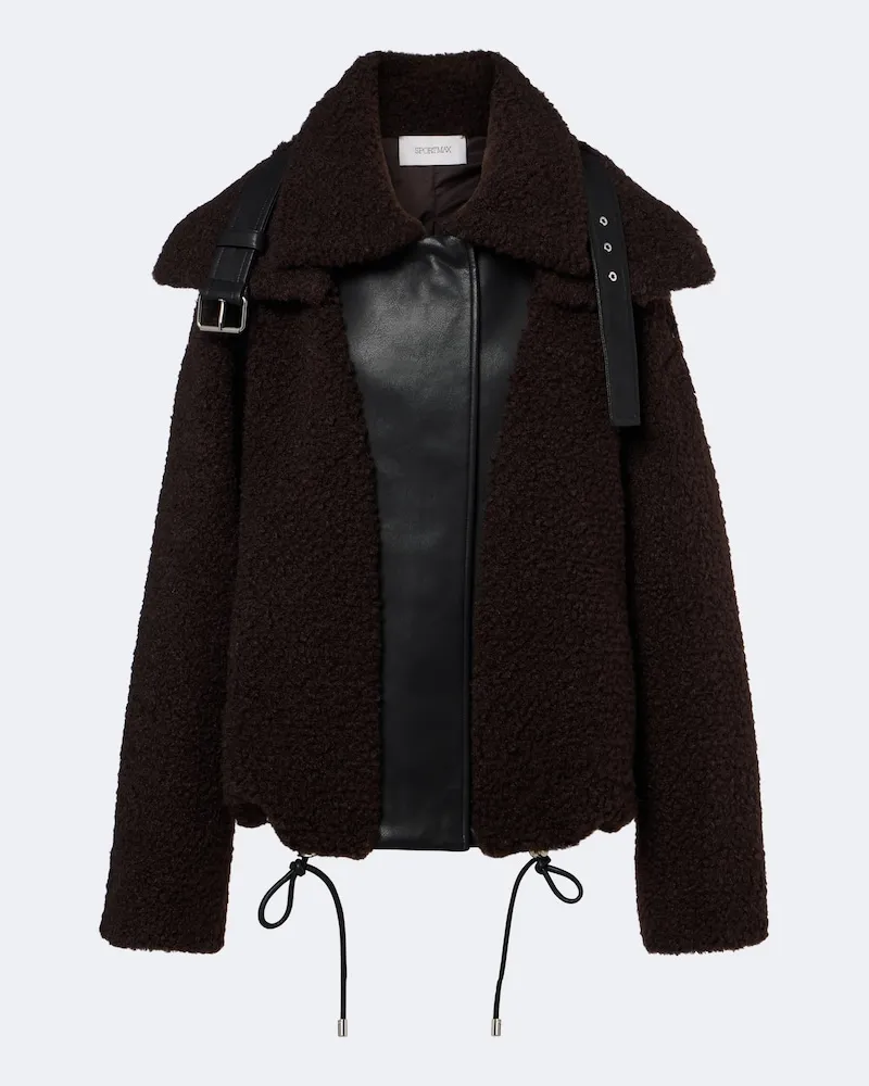SPORTMAX Giacca in teddy Marrone