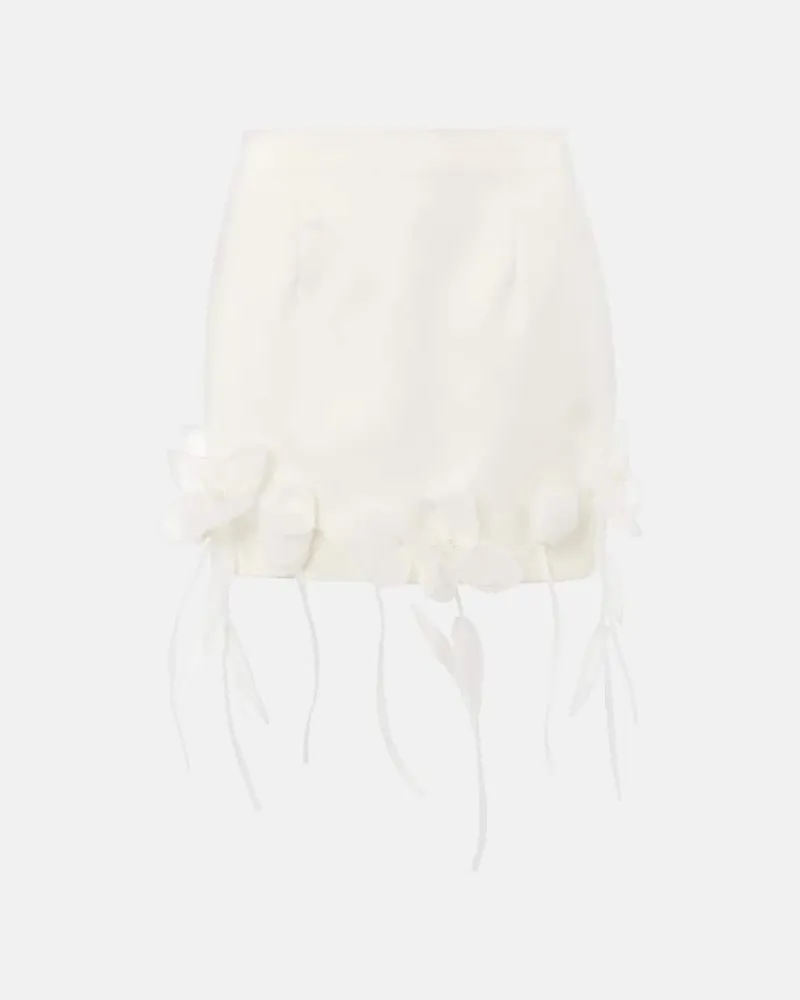 ROTATE Birger Christensen Bridal - Minigonna con applicazioni floreali Bianco