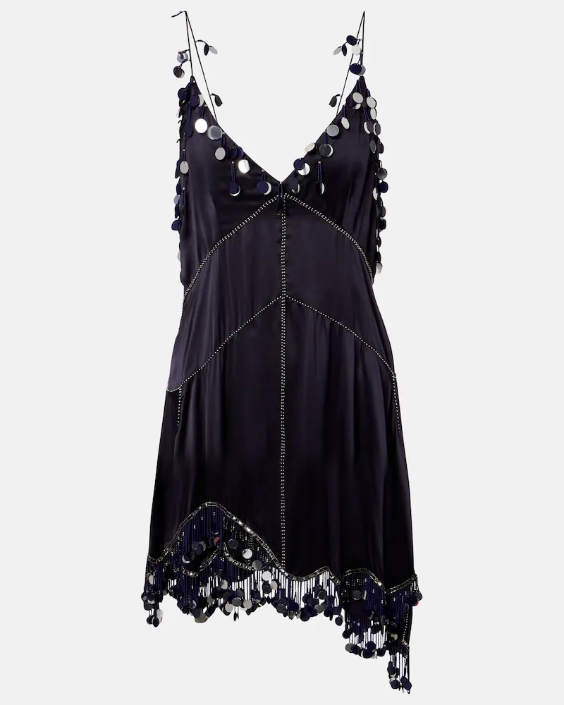 Isabel Marant Abito corto Ludna in satin di seta Blu
