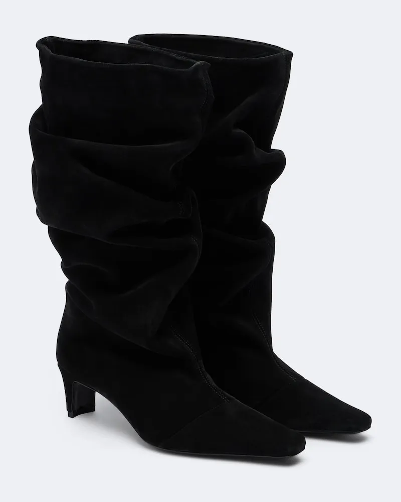 STAUD Stivali Wally in suede Nero