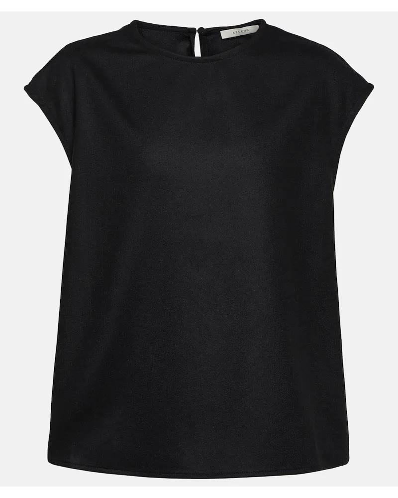 ASCENO Top Dasha in lana e cashmere Nero