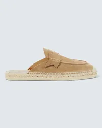 Christian Louboutin Slippers espadrillas Crosta in suede Marrone