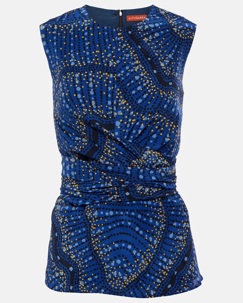 Altuzarra Top Mckenna in seta Blu