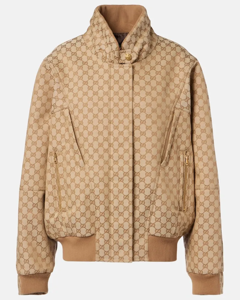 Gucci Giacca blouson in canvas GG Beige