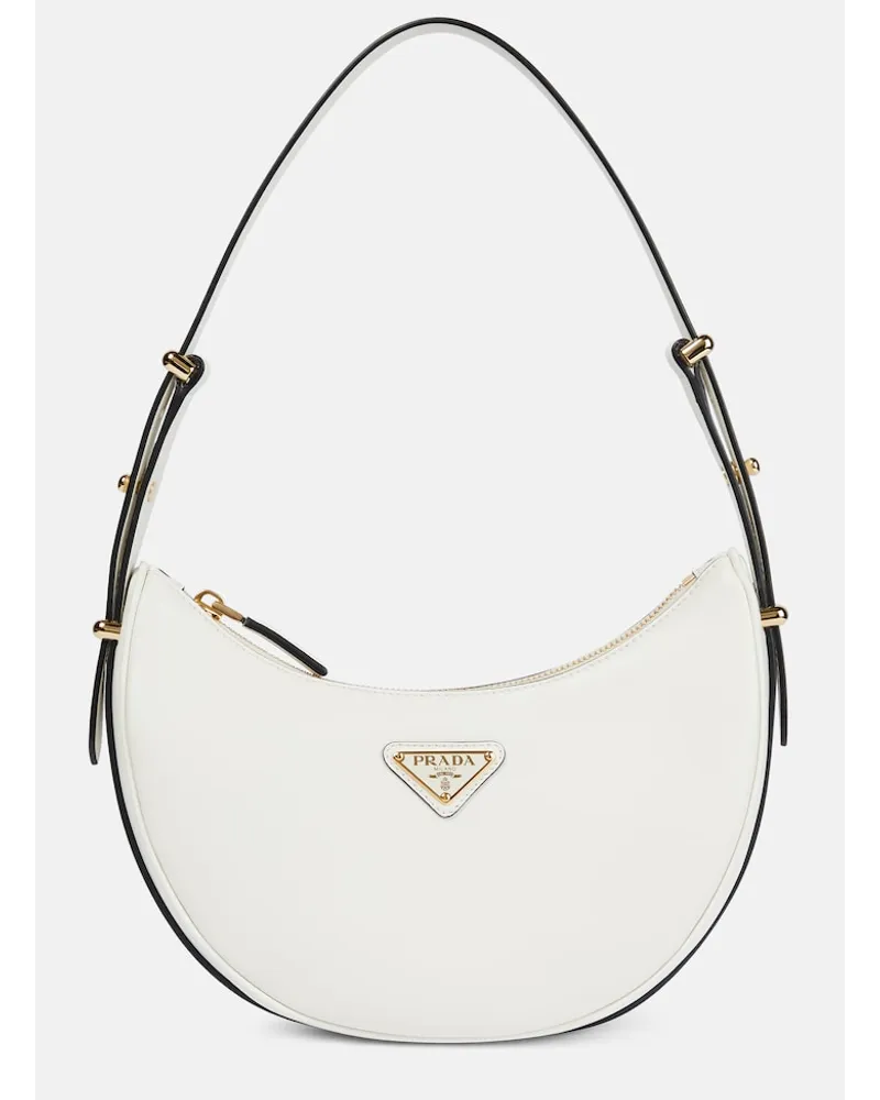 Prada Borsa ArquÃ© in pelle con logo Bianco