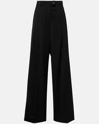 SPORTMAX Pantaloni a gamba larga Vela in lana vergine Nero