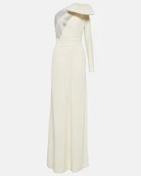 Elie Saab Jumpsuit monospalla con cristalli Bianco