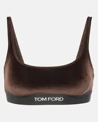 Tom Ford Top bralette in velour Marrone