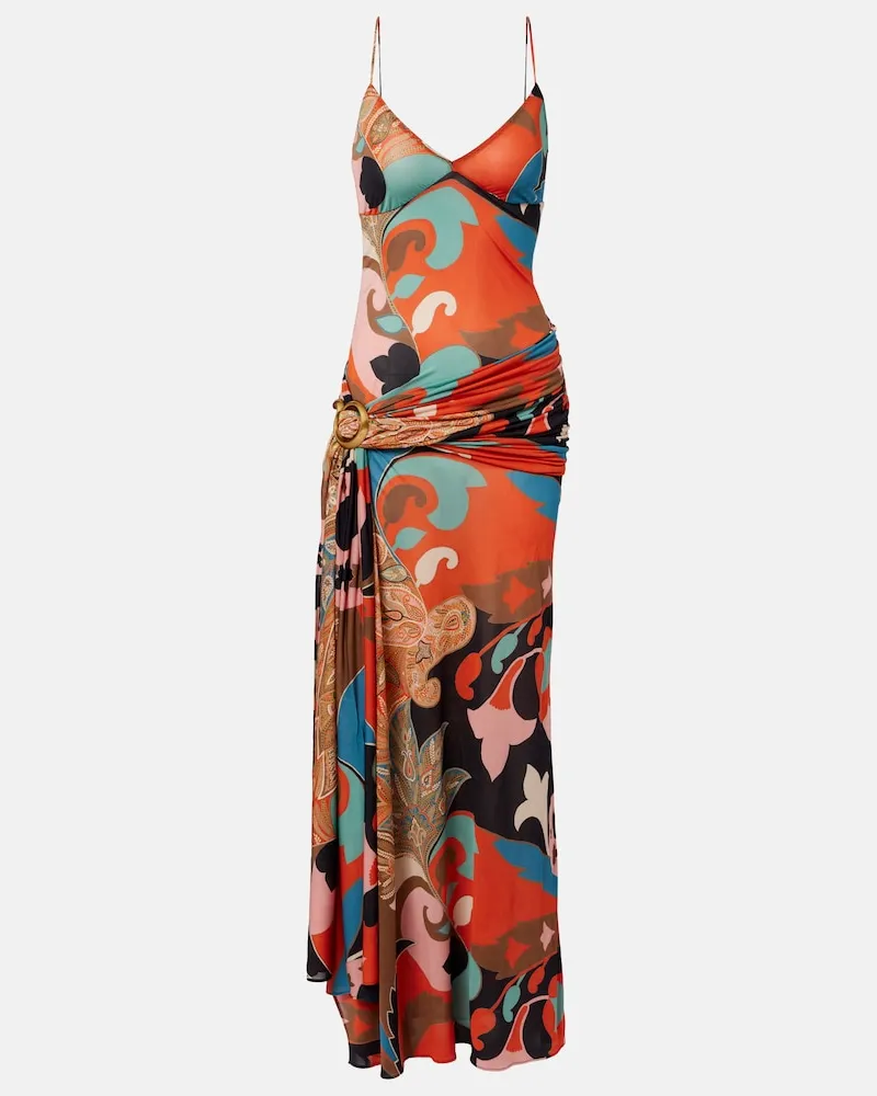 Etro Abito lungo con stampa paisley Multicolore