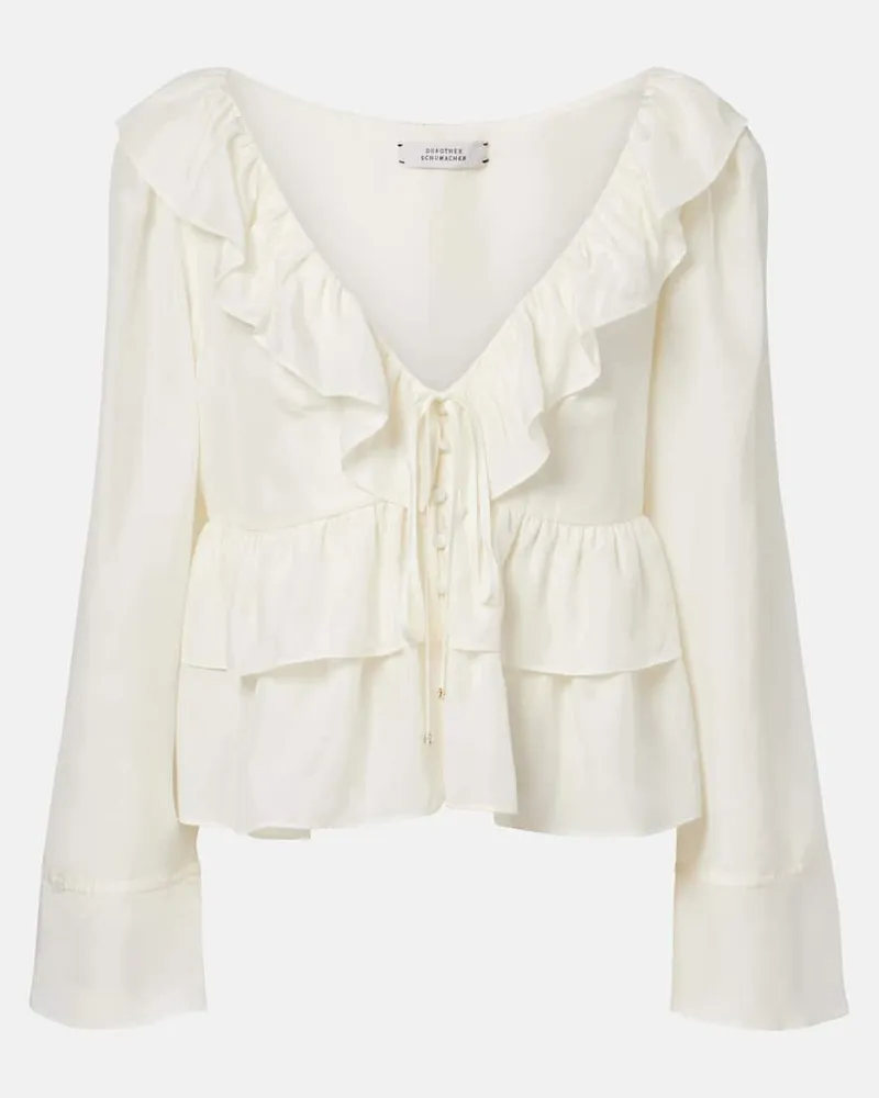 Dorothee Schumacher Camicia in seta con volant Bianco