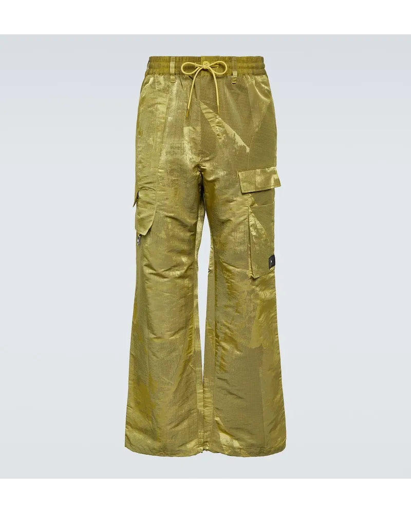 Y-3 Pantaloni in tessuto tecnico con stampa Giallo