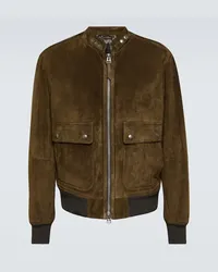 Tom Ford Bomber in suede Marrone