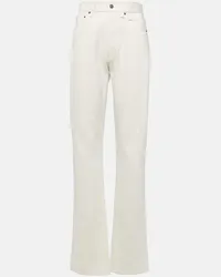 Loro Piana Jeans regular in cotone e seta Bianco