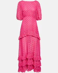 RIXO Abito lungo Shireen in georgette Rosa