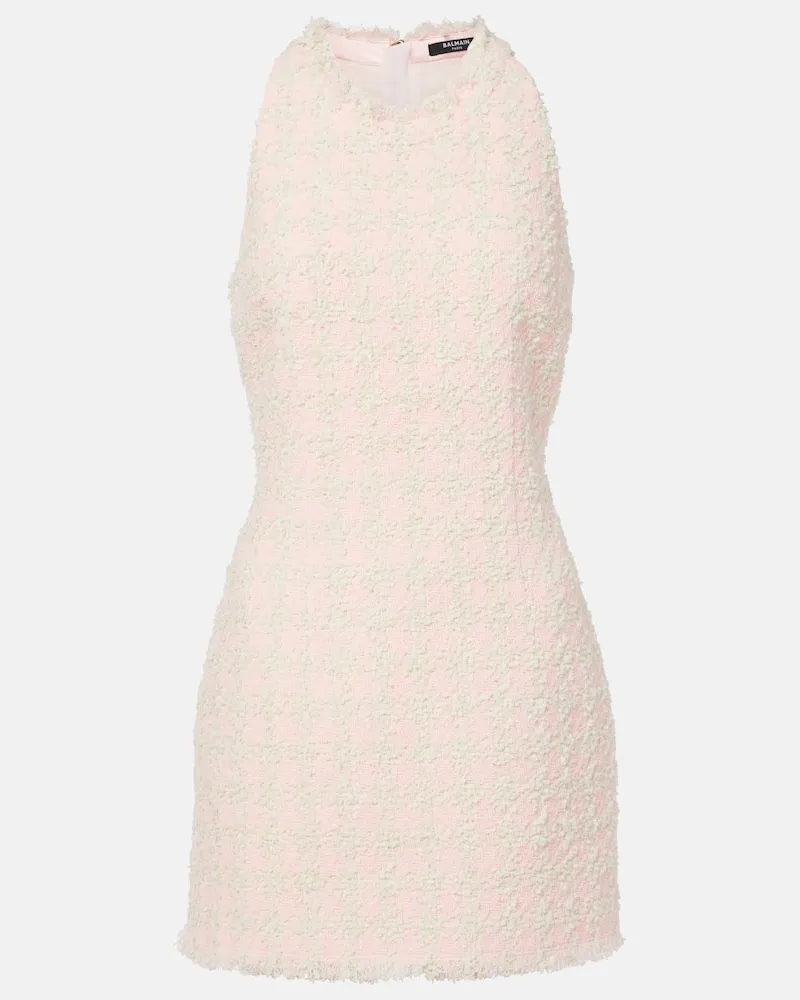 Balmain Abito corto in tweed Rosa