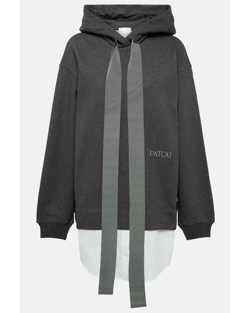 Patou Felpa oversize in cotone con cappuccio Grigio