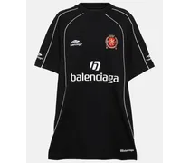Balenciaga T-shirt in jersey di cotone con logo Nero