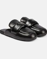 Prada Slippers in pelle imbottite Nero