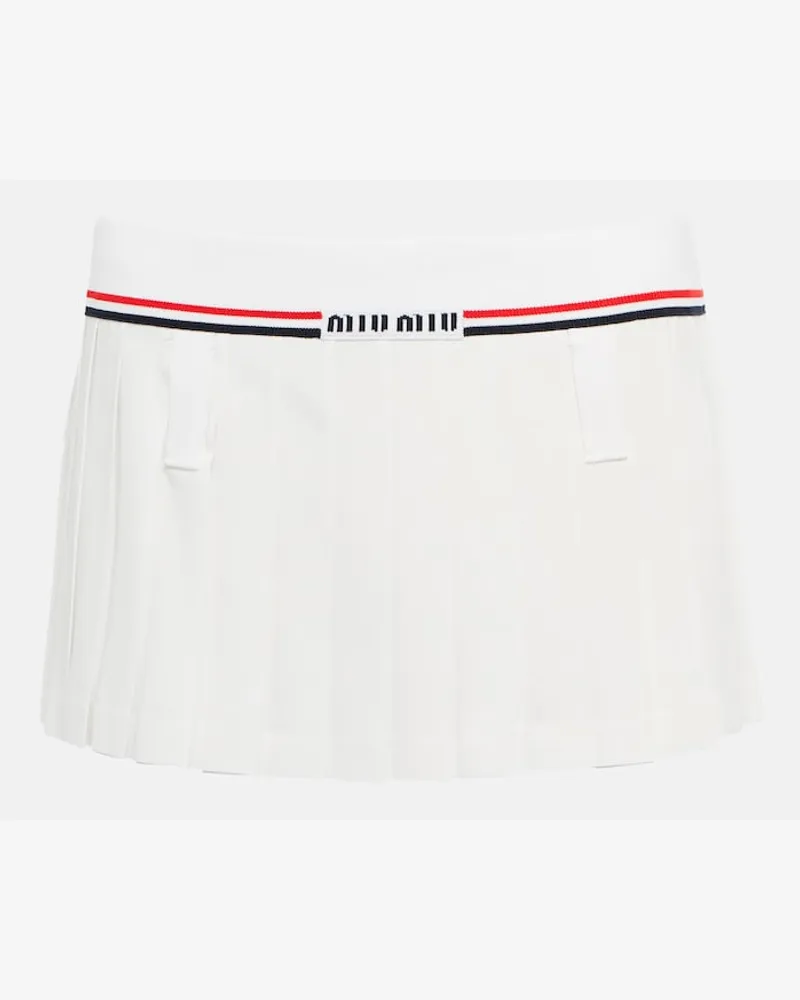 Miu Miu Minigonna a pieghe Bianco
