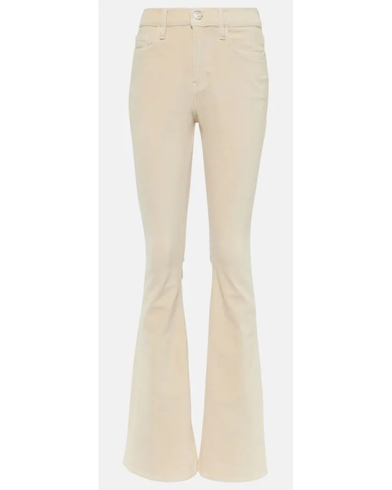 Frame Denim Jeans flared Le High Flare Velveteen in velluto Bianco