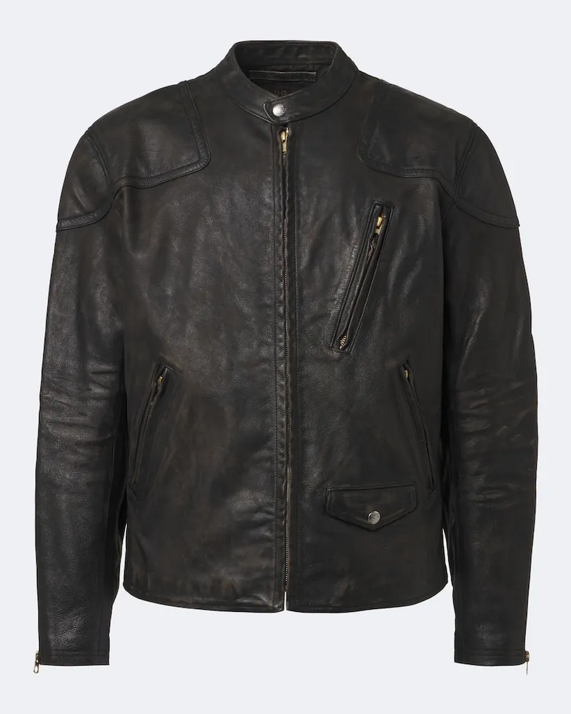 RRL Giacca Watts in pelle Nero