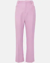 Tom Ford Pantaloni slim in misto lana Rosa