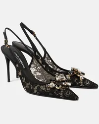 Dolce & Gabbana Pumps slingback Rainbow in pizzo Nero