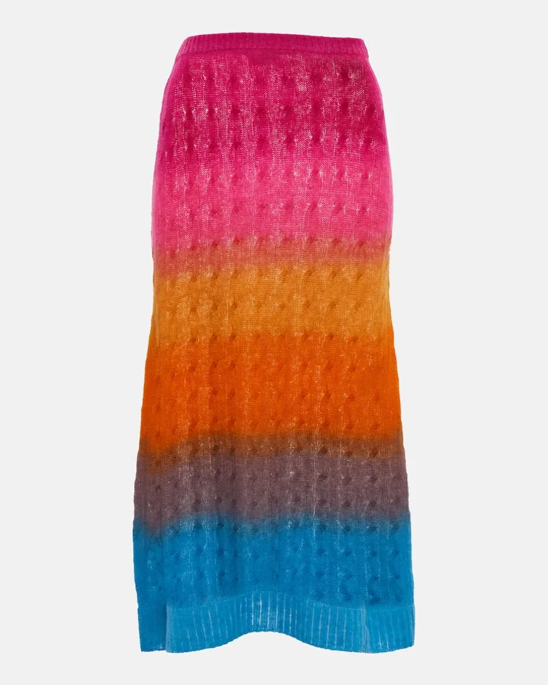 Etro Gonna midi a trecce in lana Multicolore