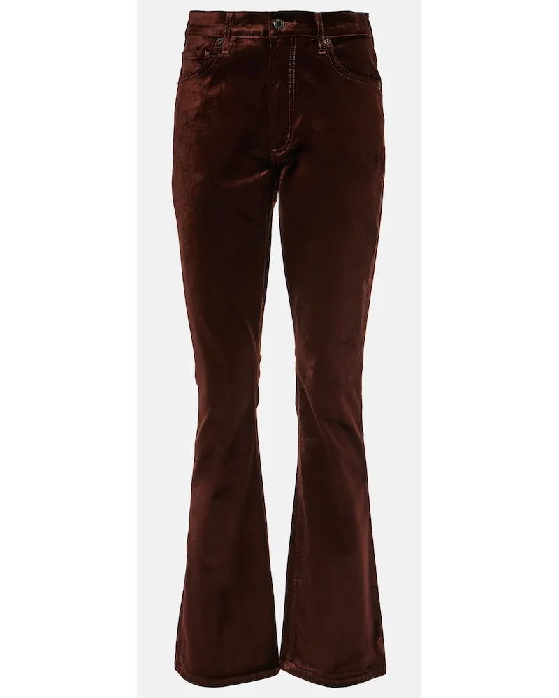 AGOLDE Jeans slim Nico a vita alta Marrone