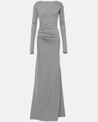 Victoria Beckham Abito midi in jersey di cotone Grigio