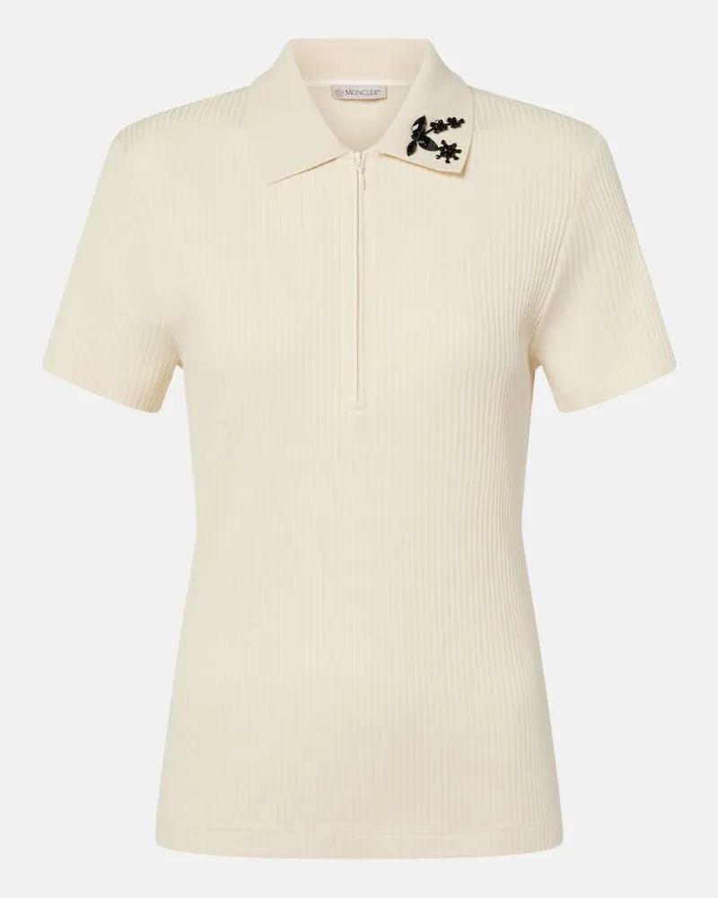 Moncler Polo in misto cotone Bianco