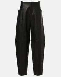 Stouls Pantaloni tapered Bunny in pelle Nero