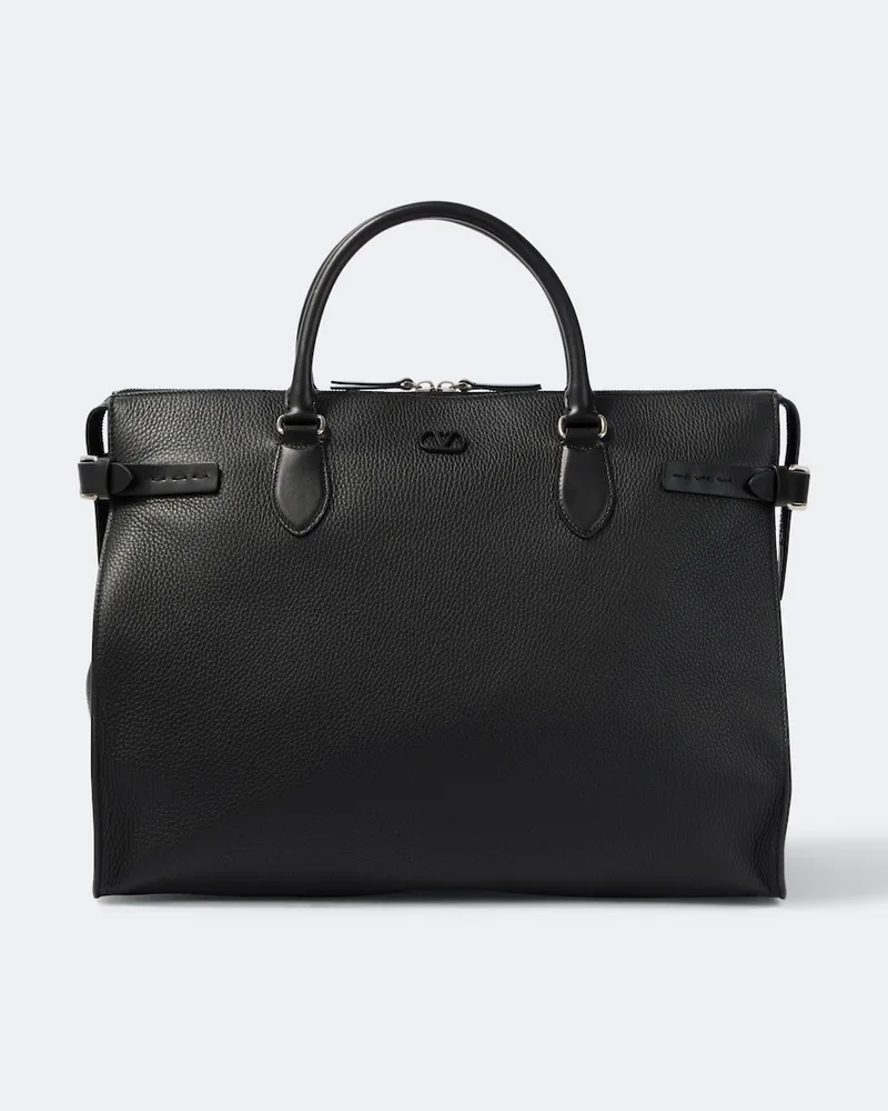 Valentino Garavani Cartella VLogo in pelle Nero