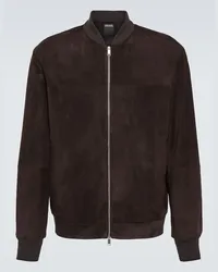 Ermenegildo Zegna Bomber in suede Marrone