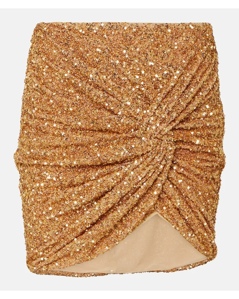 Self-Portrait Minigonna con paillettes Oro