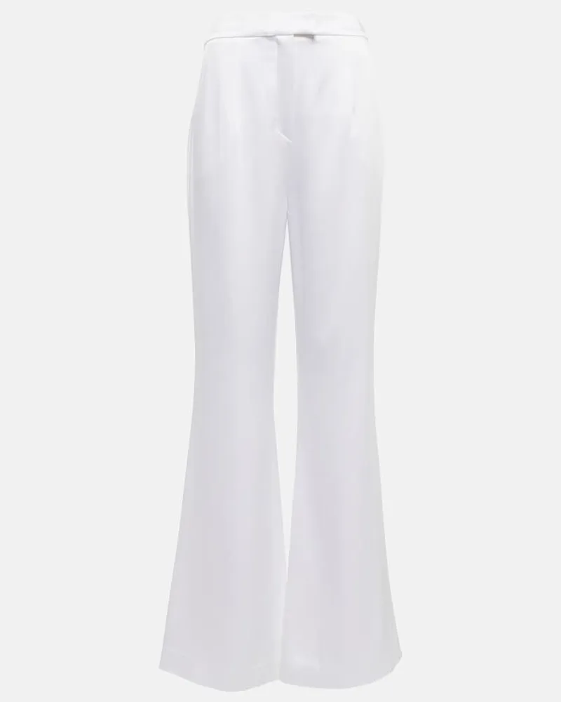 GALVAN Bridal - Pantaloni a gamba larga a vita alta Bianco