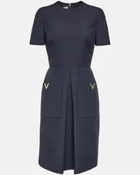 Valentino Garavani Miniabito VGold in Crêpe Couture Blu