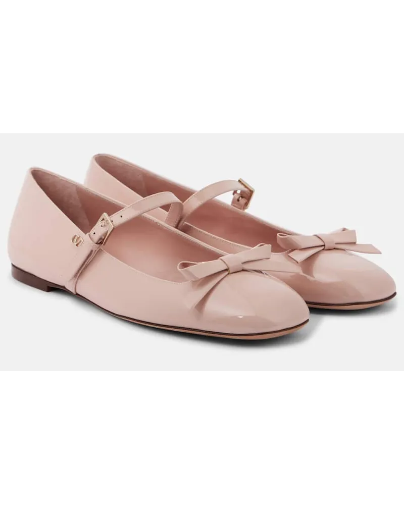 Valentino Garavani Ballerine Mary Jane Romance Bow in vernice Rosa